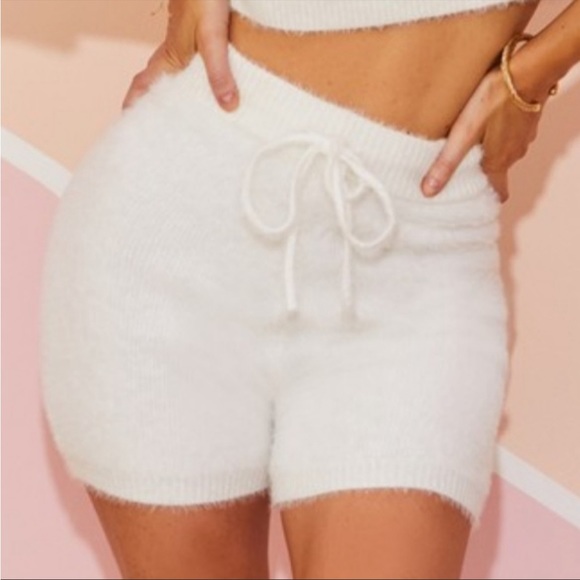 Fuzzy high waisted off white shorts. NWT - Picture 14 of 15